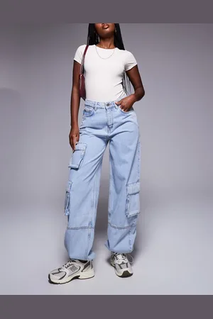 Hugo Blue Cargo balloon jeans in light wash