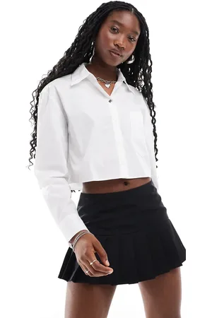 HUGO BOSS Ecarla cropped long sleeve shirt in