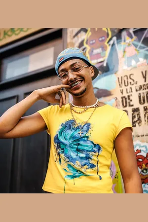 Labelrail X OliBrom crop fitted t-shirt with blurred flower graphic in