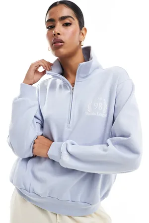 Hollister Motif detail half zip sweat top in