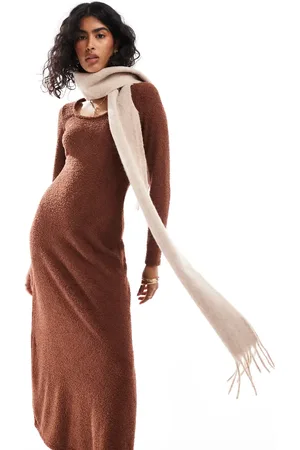 ASOS Wool mix scarf in beige tassel design
