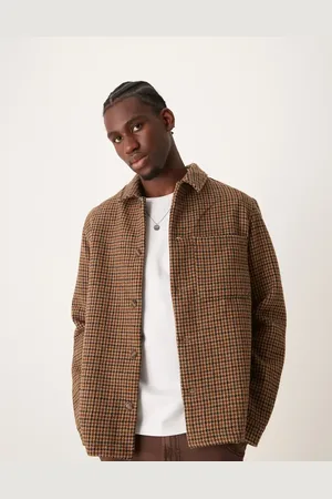 New Look Brushed shacket in check