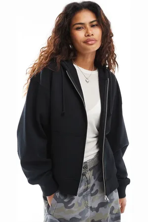 COLLUSION Zip through boxy hoodie in