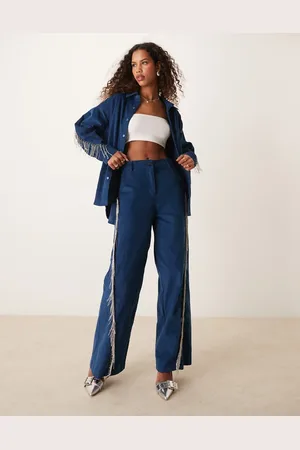 Ghospell Embellished cord trouser co-ord in