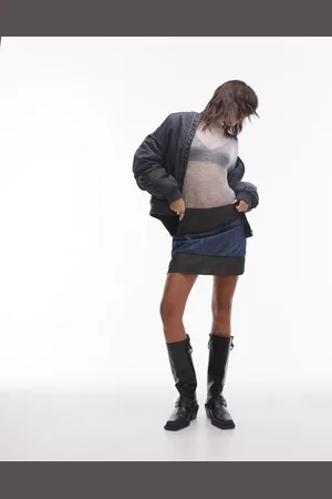 Résumé Resume mini a-line skirt in contrast denim