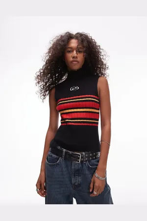 Résumé Resume knitted roll neck sleeveless top in stripe
