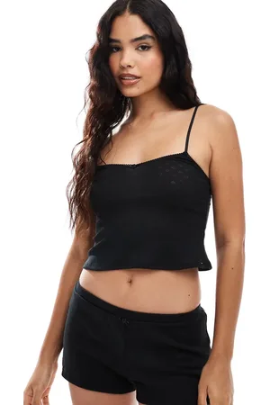 Dorina Pointelle camisole with rosebud detail in