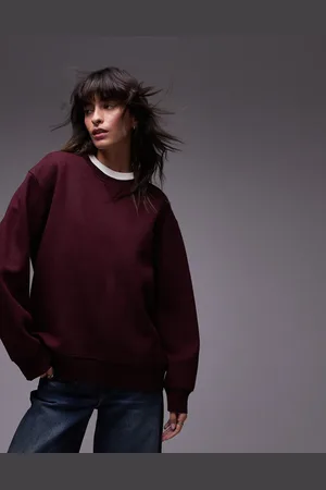 ARKET Double-faced soft wool sweater in burgundy