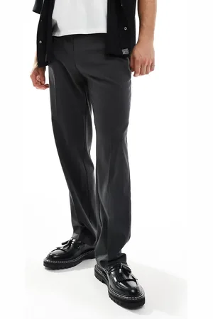 ASOS Smart straight leg trousers in charcoal