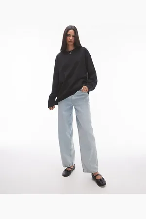 Topshop Premium seam detail long sleeve skater tee in
