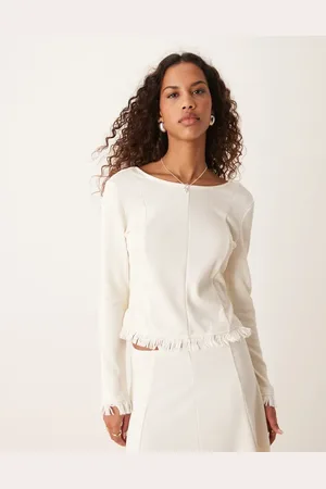 Ghospell Kimberley knit top in cream co-ord