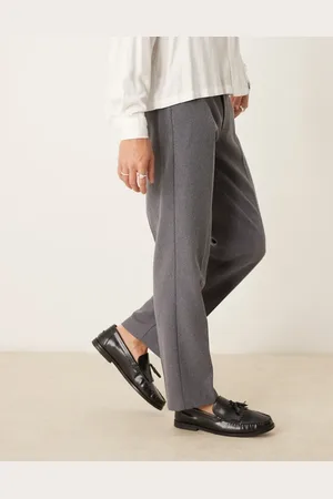 ASOS Smart wool mix straight leg trousers in light twill