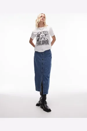 Topshop Button through maxi skirt in mid