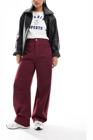 ASOS Barrel jean in burgundy
