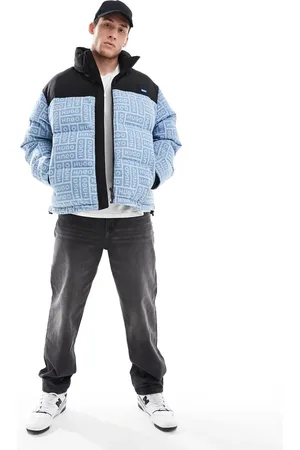 Hugo Blue Byres puffer jacket in black and all over print