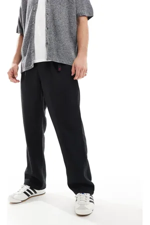 Gramicci Wool relaxed pleated trousers in charcoal