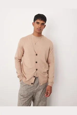 ASOS Co-ord relaxed knitted cardigan in stone