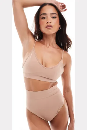 ASOS Premium sculpting crop bra in beige