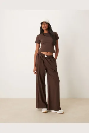 Six Stories Logo waistband jogger co-ord in espresso