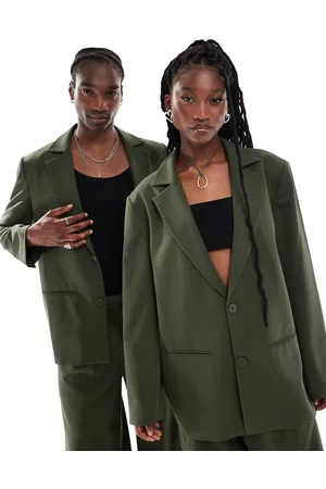 COLLUSION Unisex oversized blazer in olive co-ord