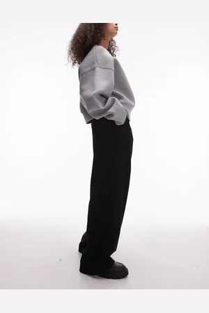 MANGO Pleat front relaxed fit trousers in