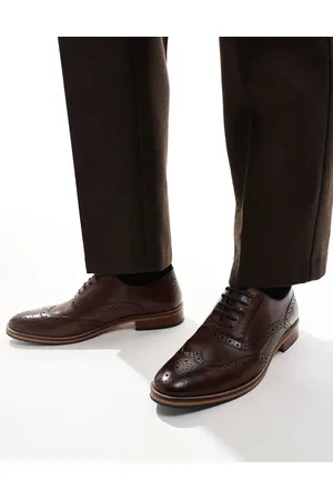 ASOS Lace up brogue shoes in leather with natural sole