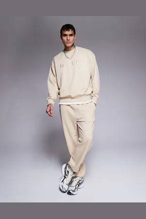Nicce London Co-ord washed jogger in beige