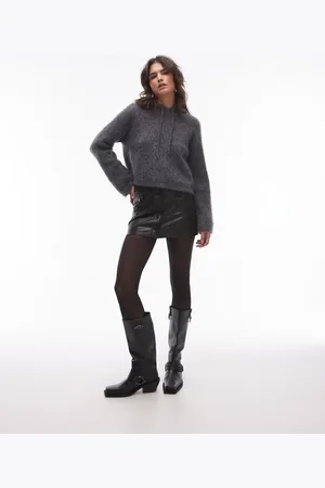 AllSaints Rock leather mini skirt in
