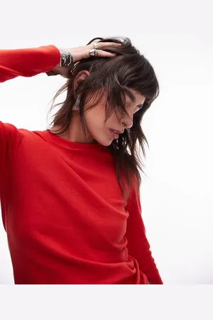 Topshop Long sleeve everyday tee in - BURGUNDY