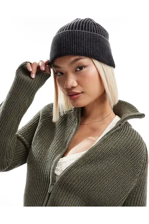 COLLUSION Ribbed washed beanie in