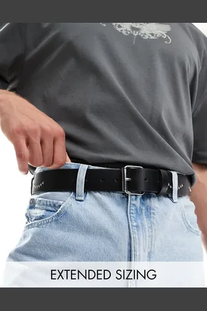 ASOS Faux leather belt with studded spiders web in