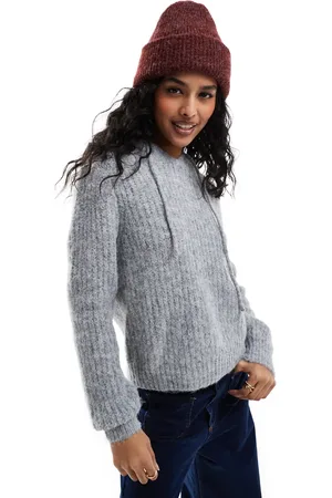Object Chunky ribbed hooded jumper in light
