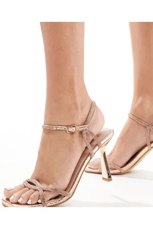 London Rebel London Rebel Daisy wide fit embellished heeled sandal in