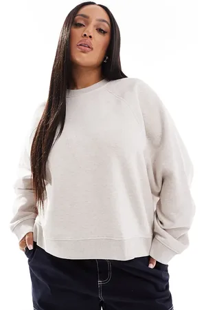 ASOS ASOS DESIGN Curve oversized sweat with raglan detail in oatmeal