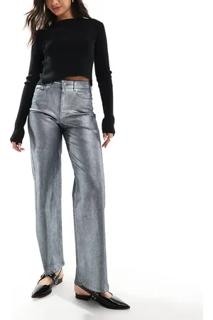 JJXX Tokyo wide fit jeans in glitter
