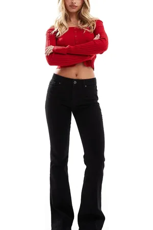 Bershka Petite high waisted flared jeans in