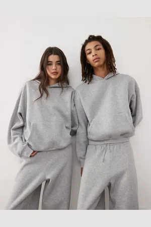 Reclaimed Unisex heavyweight boxy hoodie co-ord in marl