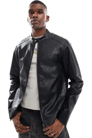 JJ Faux leather racer jacket in