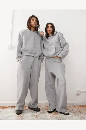Reclaimed Unisex heavyweight wide leg jogger co-ord in marl