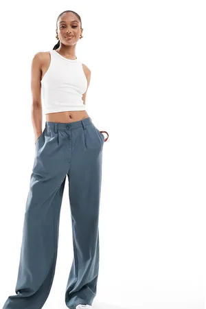 ASOS ASOS DESIGN Tall wide leg dad trousers in petrol