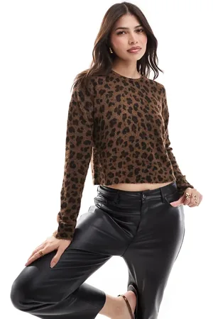 Pull&Bear Slouchy knitted jumper in leopard print
