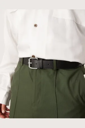 ASOS Faux leather pebbled belt with roller buckle in