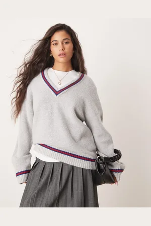 Neon Rose School jumper with contrast binding in