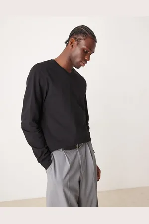 ASOS Heavyweight long sleeve v-neck t-shirt in