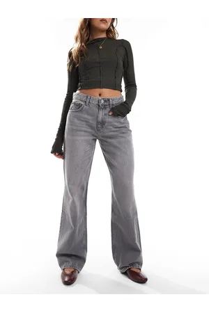 Bershka High waisted 90s wide leg jeans in washed