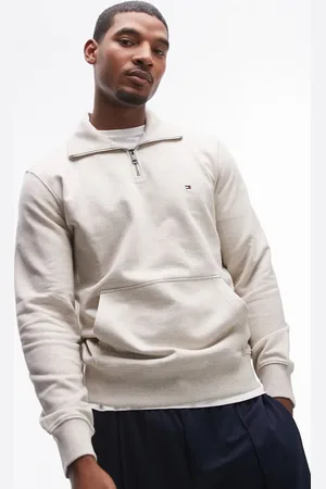 Tommy Hilfiger 1/4 zip sweatshirt in off