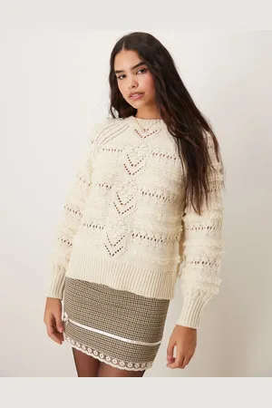 VILA Detail knitted jumper in cream
