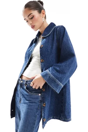 ASOS Denim long line jacket in indigo