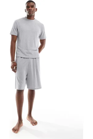 ASOS Loungewear brushed rib set with boxy t-shirt and shorts in