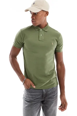 Ralph Lauren Icon logo slim fit pique polo in mid